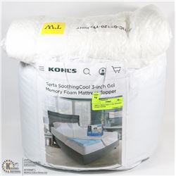SERTA TWIN,COOL 3" GEL MEMORY FOAM TOPPER