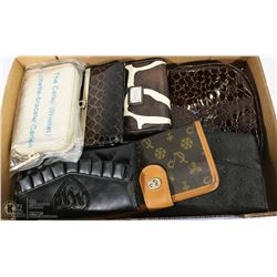 FLAT OF LADIES WALLETS AND MAKE UP BAGS