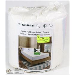 SERTA 1.5 INCH MATTRESS SAVER MEMORY FOAM TOPPER