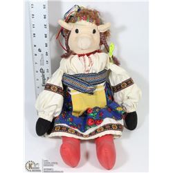 HOME MADE UKRAINIAN DOLL W/ PIG FACIAL FEATURES