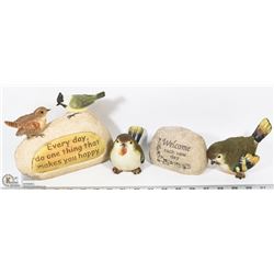 LOT OF BIRD ORNAMENTS.