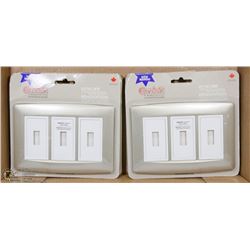 6 NEW EUROLOFT CHAMPAGNE 3 GANG WALL PLATES