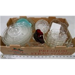 11) 2 SETS OF FRUIT BOWLS AND GLASS NAPPIES, EXTRA