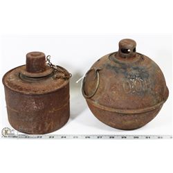 LOT OF 2 ANTIQUE ROAD FLARES