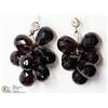 Image 1 : 4) 14KT GOLD GENUINE GARNET EARRINGS