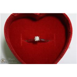 5) 14KT WHITE GOLD SOLITAIRE DIAMOND RING