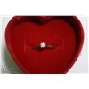 Image 1 : 5) 14KT WHITE GOLD SOLITAIRE DIAMOND RING