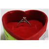 Image 2 : 5) 14KT WHITE GOLD SOLITAIRE DIAMOND RING