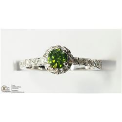 8) 14KT WHITE GOLD DIAMOND RING W/SIDE DIAMONDS