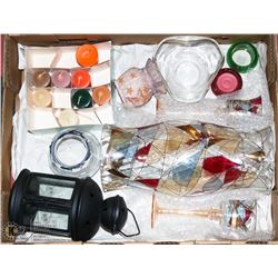 FLAT W/DECORATIVE 3-PC TEALIGHT SET INCL.