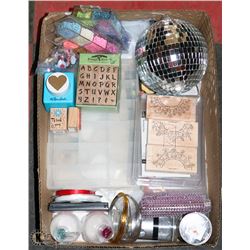 FLAT OF ARTS & CRAFTS SUPPLIES INCL. DISCO