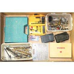 LARGE BOX OF DRILL BITS AND DRIVERS -