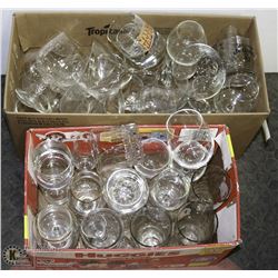 LARGE LOT OF BAR GLASSWARE.