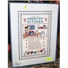 Image 1 : COUNTRY KITCHEN CROSS STITCH FRAMED PICTURE.