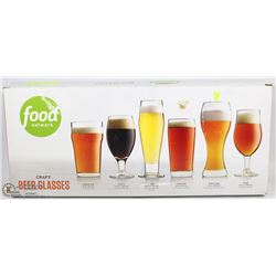 FOOD NETWORK 6PC CRAFT BEER GLASSES,1 MISSING