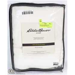 EDDIE BAUER HERRING BONE COTTON BLANKET,TWIN