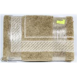 SET OF TWO NEW AREA RUGS,30" BY 46",LIGHT BROWN