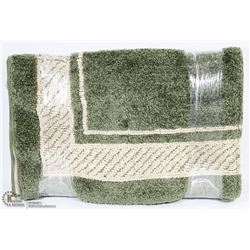 SET OF TWO NEW AREA RUGS,30" BY 46",GREEN/TAN