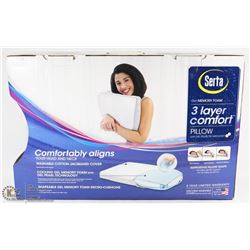 SERTA GEL MEMORY FOAM 3 LAYER COMFORT PILLOW