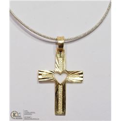 11) 10KT GOLD CROSS NECKLACE