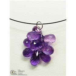 13)10KT GOLD AMETHYST PENDANT ON HIGH FASHION WIRE