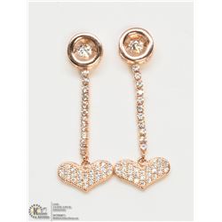 15) ROSE GOLD PLATED STERLING SILVER CZ EARRINGS