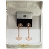 Image 2 : 15) ROSE GOLD PLATED STERLING SILVER CZ EARRINGS