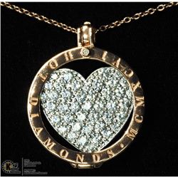 19) STERLING SILVER PENDANT & CHAIN W/ CRYSTALS