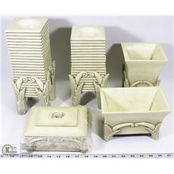 5PC SHOWHOME IVORY FINISH HOME DECOR SET INCL