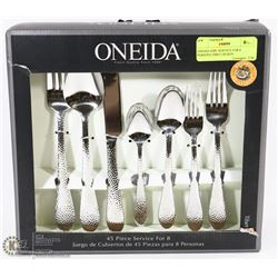 ONEIDA 45PC SERVICE FOR 8 PERSONS,TIBET DESIGN