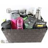 Image 1 : BASKET OF 12 NEW WATER/COFFEE BOTTLES