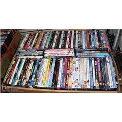 FLAT OF APPROX 100 DVDS