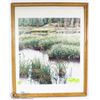 Image 1 : FRAMED CROW LAKE BY MAC ISAAC SIGNED PRINT. 17X21