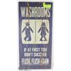 Image 1 : WOOD WASHROOMS SIGN 12X24