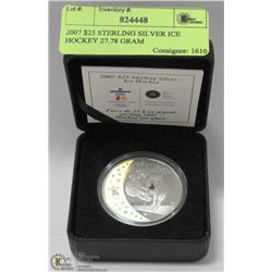 2007 $25 STERLING SILVER ICE HOCKEY 27.78 GRAM