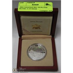 2004 CANADIAN $20 / 99.9% FINE SILVER. 31.39 GRAM