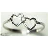 Image 2 : 22) 14KT GOLD DOUBLE HEART DIAMOND RING