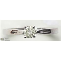 24) 10KT WHITE GOLD SOLITAIRE DIAMOND RING
