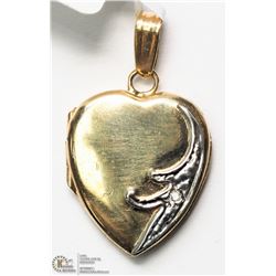 28) 10KT GOLD LOCKET WITH DIAMOND