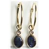 Image 1 : 29) 14KT GOLD SAPPHIRE AND DIAMOND EARRINGS