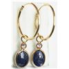 Image 2 : 29) 14KT GOLD SAPPHIRE AND DIAMOND EARRINGS