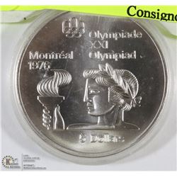 CANADA 1976 STERLING SILVER 24.3 GRAM 5 DOLLAR
