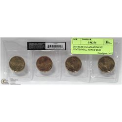 2010 RCM CANADIAN NAVY CENTENNIAL 4 PACT $1.00