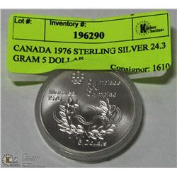 CANADA 1976 STERLING SILVER 24.3 GRAM 5 DOLLAR
