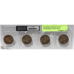 2010 RCM CANADIAN NAVY CENTENNIAL 4 PACK $1.00