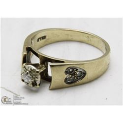 10K YELLOW GOLD W/ WHITE GOLD SETTING DIAMOND RING