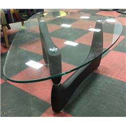 WOOD, GLASS & CHROME TRIANGULAR