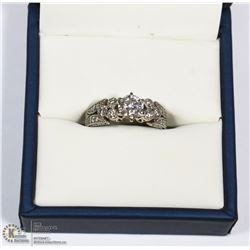 LADIES 14K WHITE GOLD DIAMOND RING, SI-2 ROUND