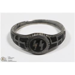GERMAN NAZI SS RING - MARKED SS ON INSIDE.