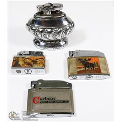 LOT OF 4 VINTAGE CIGARETTE LIGHTERS.